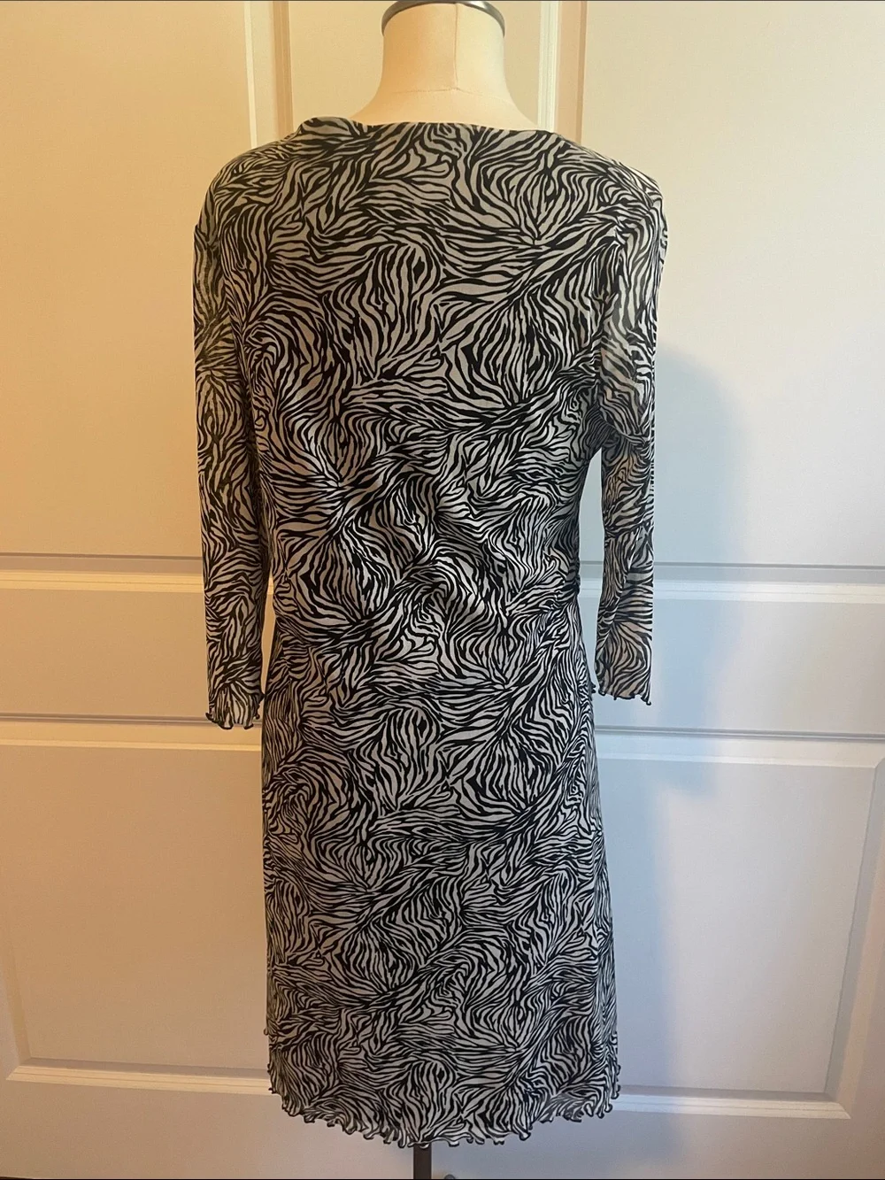 BCBGMaxAzria Zebra-Print Midi Wrap Dress XL